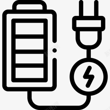 再相见可充电可再生能源38线性图标