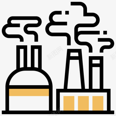 污染的空气污染石油工业23黄影图标