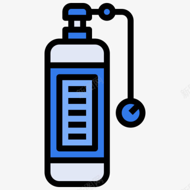 氧气医疗物品19线性颜色图标