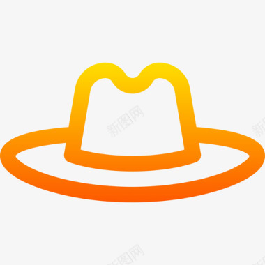 牛仔帽子帽子夏季165线性颜色图标