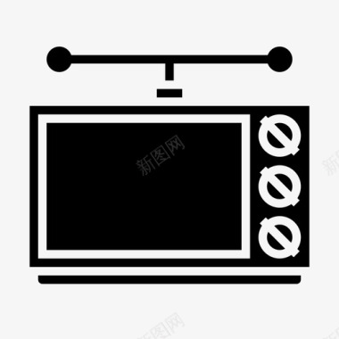 天线电视复古电视电视机图标