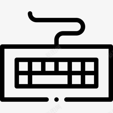 手机电脑标志电脑键盘在家工作46线性图标