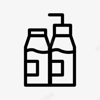 牛奶和糖浆瓶子甜品图标