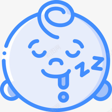 蓝色闪电背景熟睡的婴儿婴儿1蓝色图标