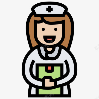 护士护士慈善125直系肤色图标