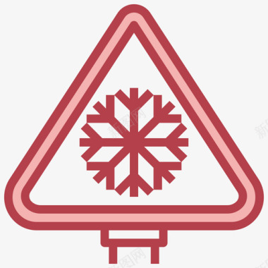 雪信号和禁令18红色图标