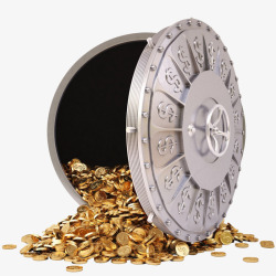 金色钱保险柜物品摆件立体图标小装饰素材