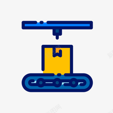 颜色蓝色输送带批量生产33线性颜色图标