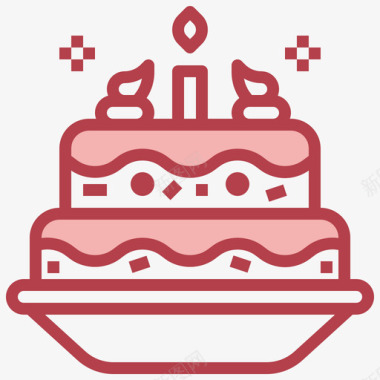 生日蛋糕面包店158红色图标