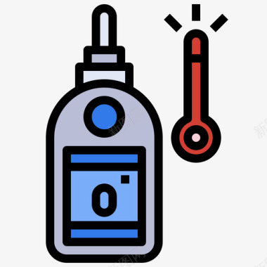 水温温度计温度计医疗用品19线性颜色图标