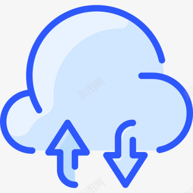云存储互联网技术28蓝色图标