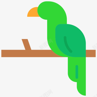 飞翔的鹦鹉鹦鹉巴西狂欢节扁平图标