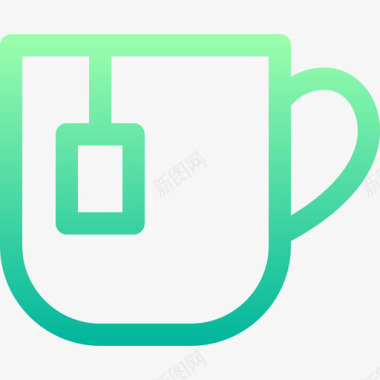 散落的文具茶杯文具128线性颜色图标