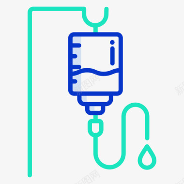静脉静脉滴注盐水病毒164轮廓颜色图标