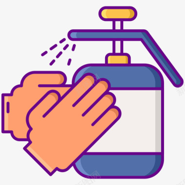 洗手液洗手液卫生51线性颜色图标