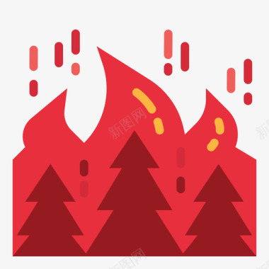 自然燃烧自然灾害47平坦图标