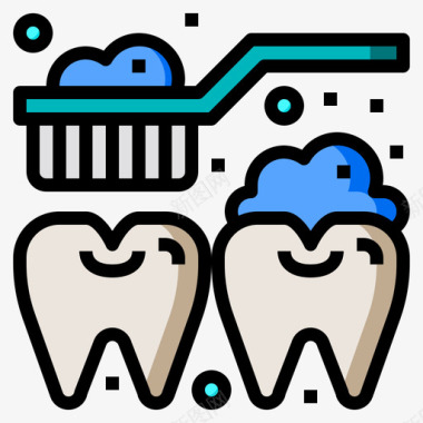 专家说牙刷牙刷专家2线性颜色图标