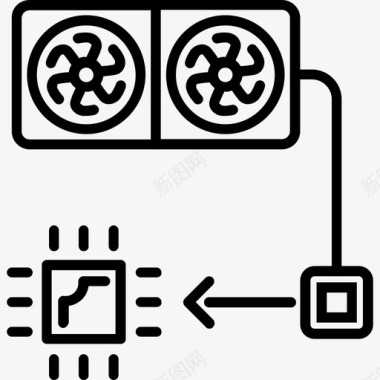 四叶风扇cpu水冷风扇硬件图标