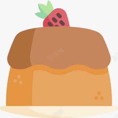 布丁布丁甜点和糖果15个平的图标