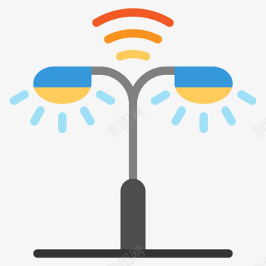 火车路灯路灯物联网153平坦图标