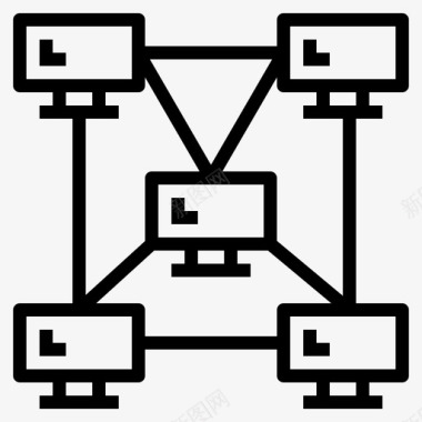 混合混合网络连接链接图标