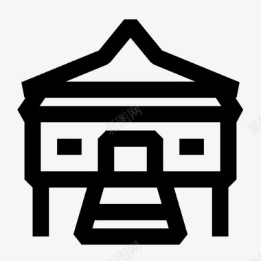 印尼传统住宅建筑住宅图标