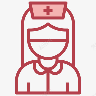 护士医疗用品20红色图标