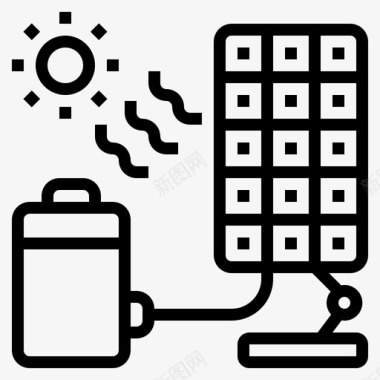 太阳能电池能源绿色图标