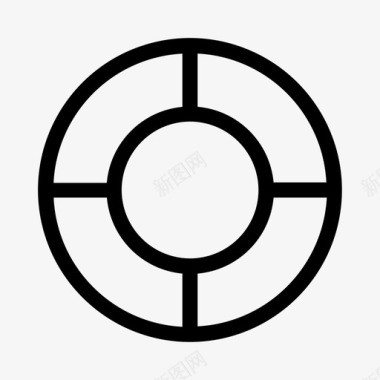 救生圈圆环浮标标志图标
