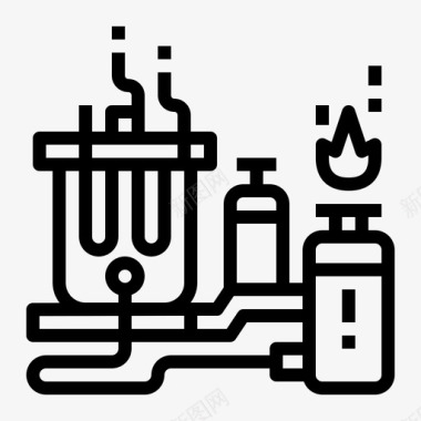 矢量气体垃圾产生的气体能源电力图标