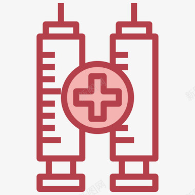 注射器医疗用品20红色图标