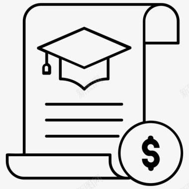 奖学金图标奖学金教育补助金教育贷款图标
