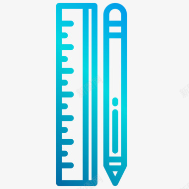 仓储类图标直尺和铅笔设计工具32线性渐变图标