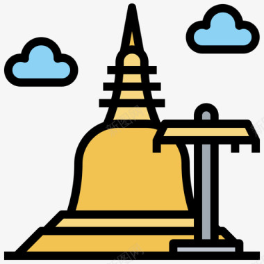 DoiSuthep泰国旅游5线性颜色图标