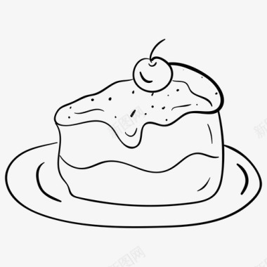 蛋糕片樱桃蛋糕巧克力蛋糕图标