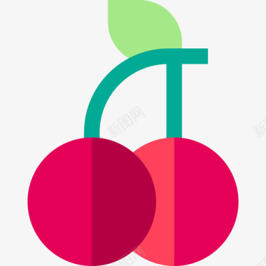 樱桃剪影图标矢量设计樱桃自然156平坦图标