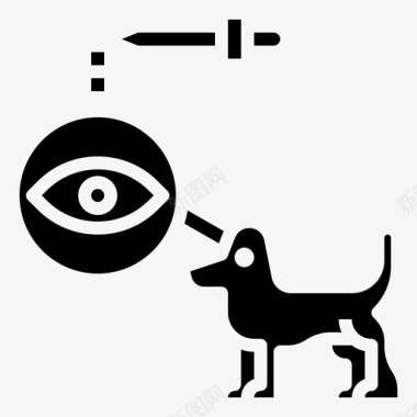 动物眼睛护理动物清洁图标