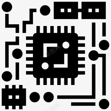 电路板电子微芯片图标