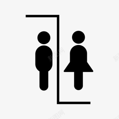 男孩和女孩厕所浴室洗手间图标
