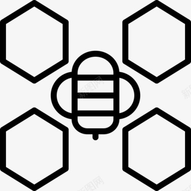 蜜蜂节农场和蜜蜂农业蜂蜜图标