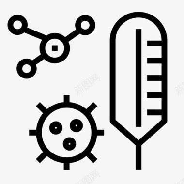温度计背景电晕病毒图标