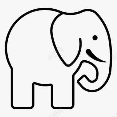 大象娱乐动物图标