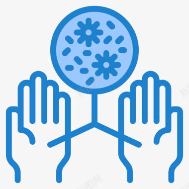 蓝色图标冠状病毒洗手液4蓝色图标