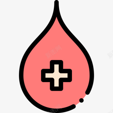 线性插画献血人道主义援助4线性颜色图标