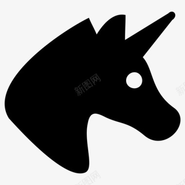 PNG独角兽独角兽动物脸动物玩具图标
