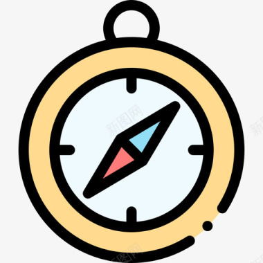 夏令营总动员指南针夏令营25线性颜色图标