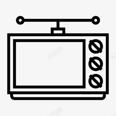 天线电视复古电视电视机图标