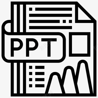 PPT图形演示ppt文件文档演示文稿图标