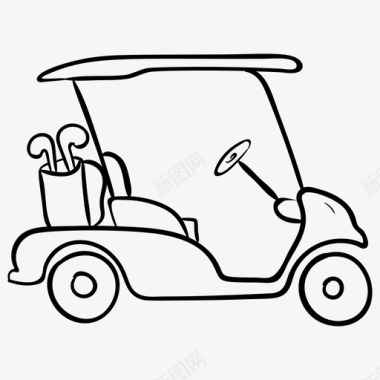 高尔夫球车交通工具运动图标