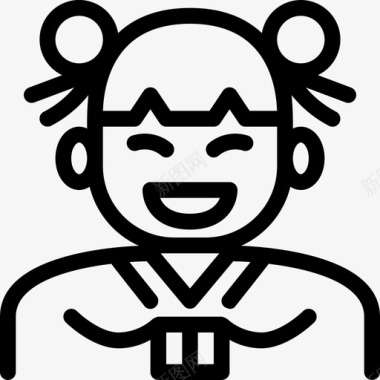庆祝新年中国女孩庆祝中国图标